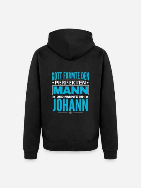 Johann Name Design - Unisex Premium Bio Zip Hoodie - Schwarz
