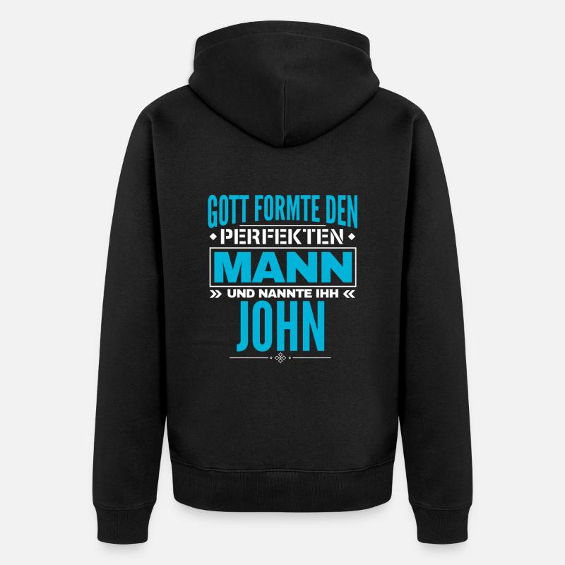John Name Design - Unisex Premium Bio Zip Hoodie - Schwarz