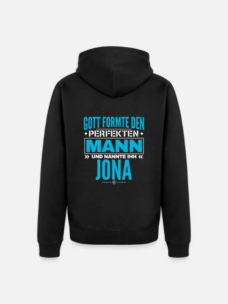 Jona Name Design - Unisex Premium Bio Zip Hoodie - Schwarz