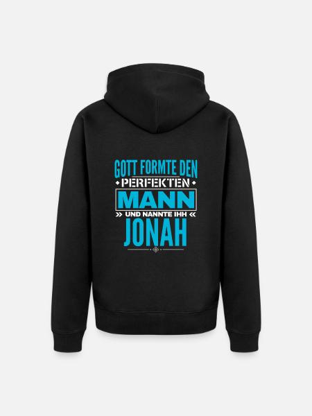 Jonah Name Design - Unisex Premium Bio Zip Hoodie - Schwarz