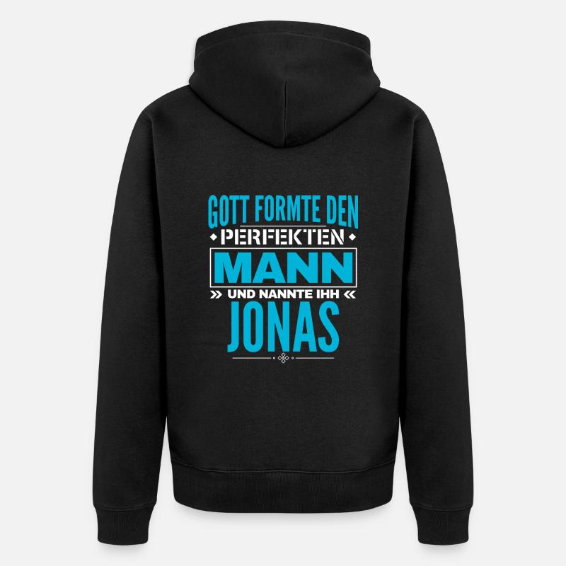 Jonas Name Design - Unisex Premium Bio Zip Hoodie - Schwarz