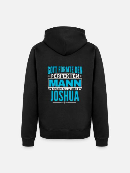 Joshua Name Design - Unisex Premium Bio Zip Hoodie - Schwarz