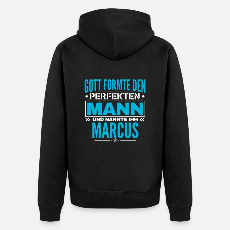 Marcus Name Design - Unisex Premium Bio Zip Hoodie - Schwarz