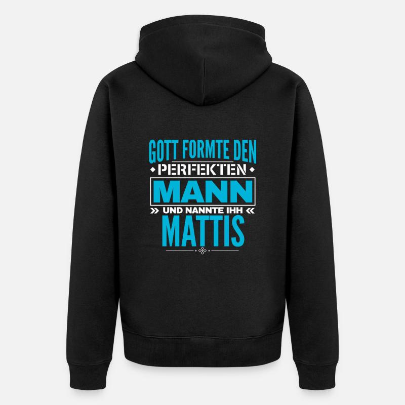 Mattis Name Design - Unisex Premium Bio Zip Hoodie - Schwarz