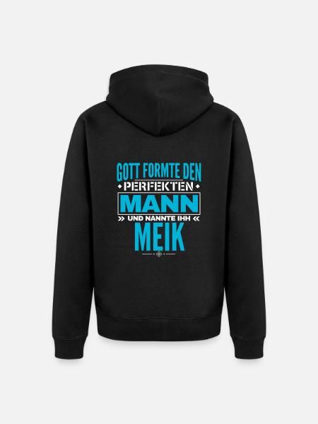 Meik Name Design - Unisex Premium Bio Zip Hoodie - Schwarz