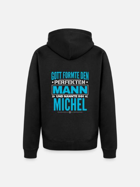 Michel Name Design - Unisex Premium Bio Zip Hoodie - Schwarz