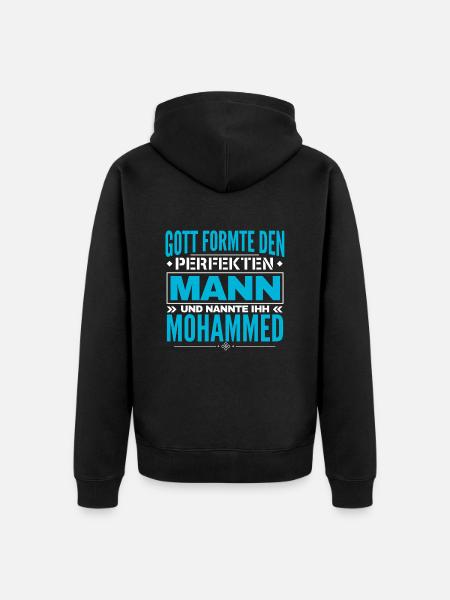 Mohammed Name Design - Unisex Premium Bio Zip Hoodie - Schwarz