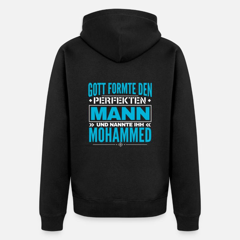 Mohammed Name Design - Unisex Premium Bio Zip Hoodie - Schwarz