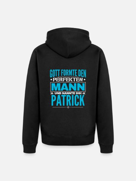 Patrick Name Design - Unisex Premium Bio Zip Hoodie - Schwarz