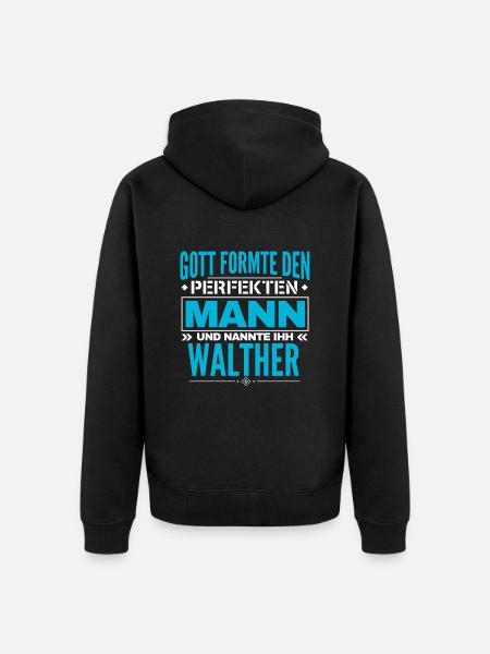 Walther Name Design - Unisex Premium Bio Zip Hoodie - Schwarz