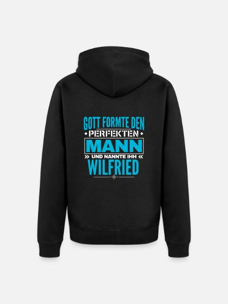 Wilfried Name Design - Unisex Premium Bio Zip Hoodie - Schwarz