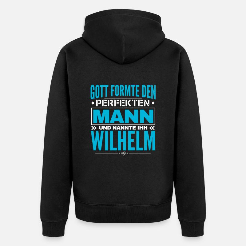 Wilhelm Name Design - Unisex Premium Bio Zip Hoodie - Schwarz
