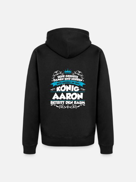 Aaron Name Design - Unisex Premium Bio Zip Hoodie - Schwarz