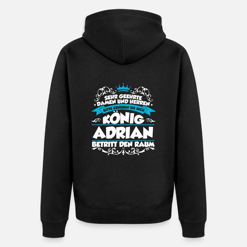 Adrian Name Design - Unisex Premium Bio Zip Hoodie - Schwarz