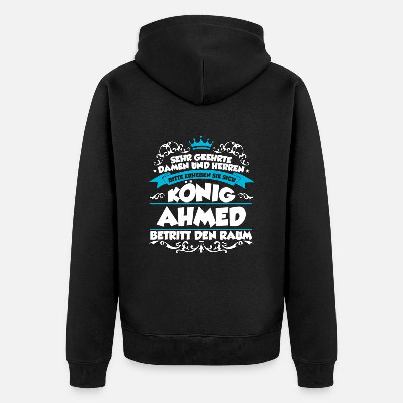 Ahmed Name Design - Unisex Premium Bio Zip Hoodie - Schwarz