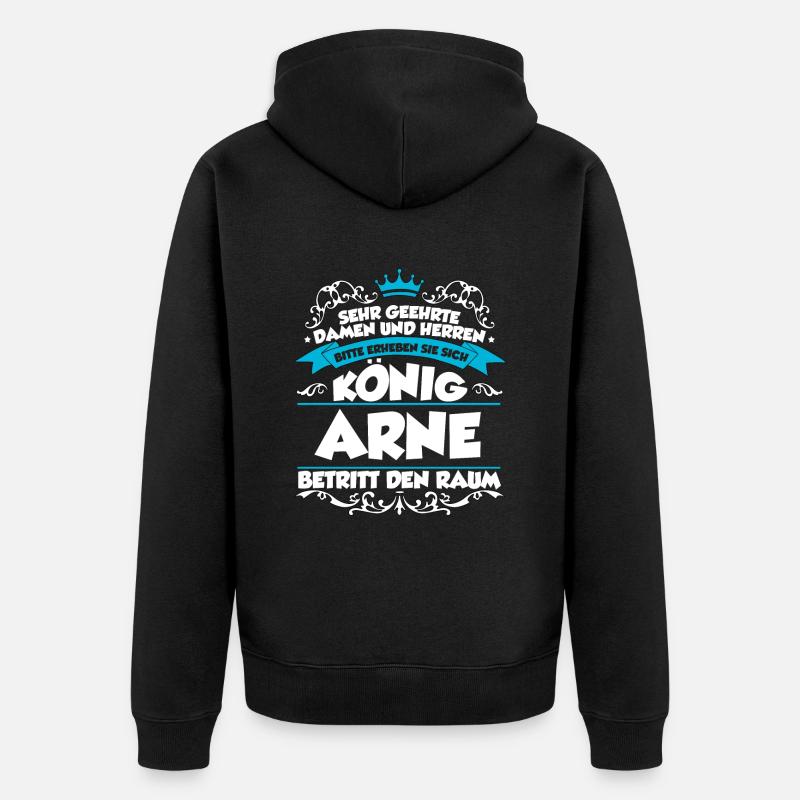 Arne Name Design - Unisex Premium Bio Zip Hoodie - Schwarz