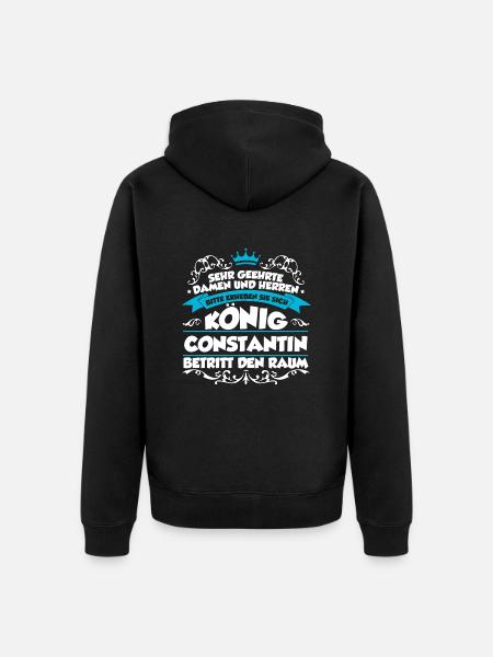 Constantin Name Design - Unisex Premium Bio Zip Hoodie - Schwarz