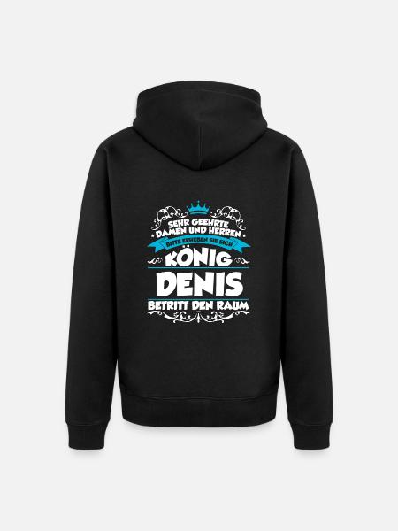 Denis Name Design - Unisex Premium Bio Zip Hoodie - Schwarz