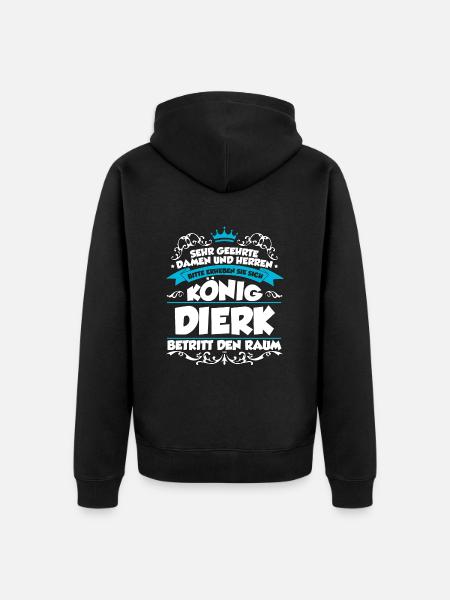 Dierk Name Design - Unisex Premium Bio Zip Hoodie - Schwarz