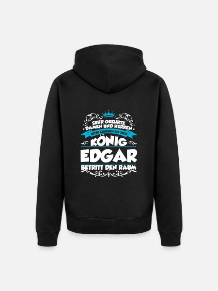 Edgar Name Design - Unisex Premium Bio Zip Hoodie - Schwarz
