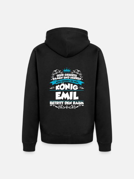 Emil Name Design - Unisex Premium Bio Zip Hoodie - Schwarz