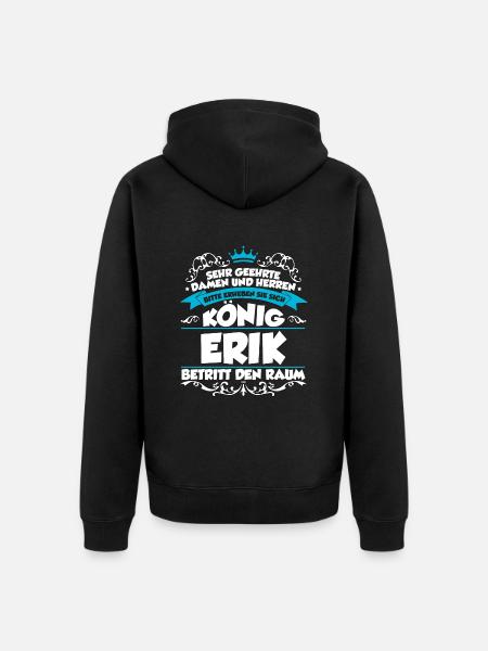 Erik Name Design - Unisex Premium Bio Zip Hoodie - Schwarz