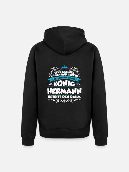Hermann Name Design - Unisex Premium Bio Zip Hoodie - Schwarz