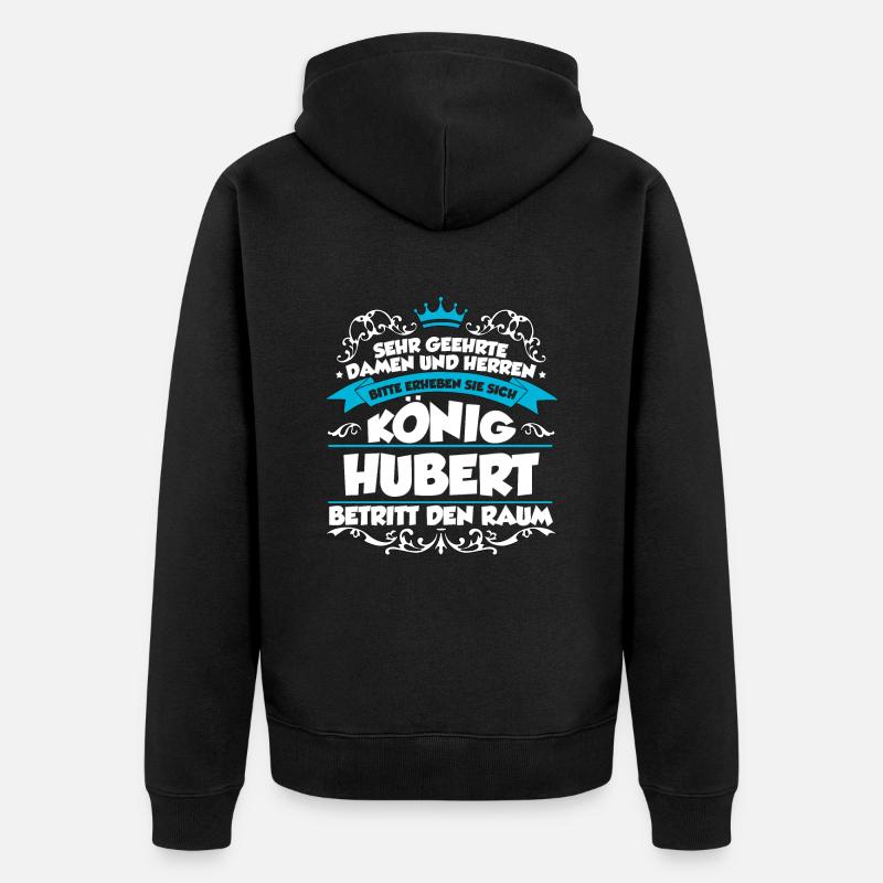 Hubert Name Design - Unisex Premium Bio Zip Hoodie - Schwarz