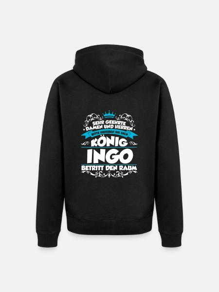 Ingo Name Design - Unisex Premium Bio Zip Hoodie - Schwarz