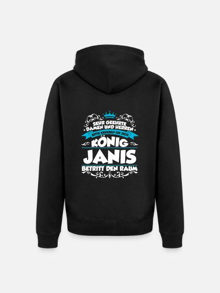 Janis Name Design - Unisex Premium Bio Zip Hoodie - Schwarz