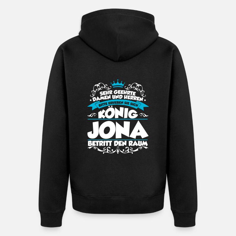 Jona Name Design - Unisex Premium Bio Zip Hoodie - Schwarz
