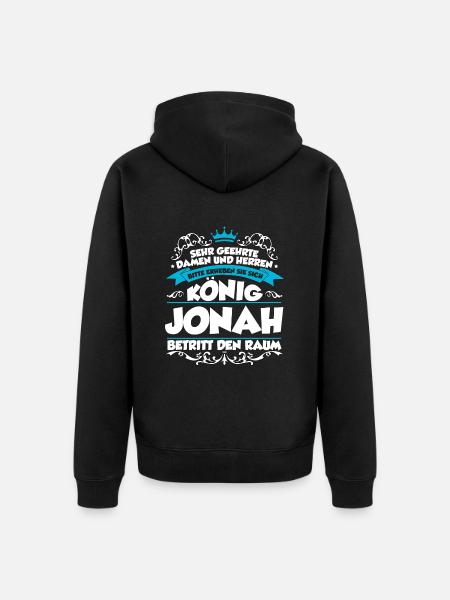 Jonah Name Design - Unisex Premium Bio Zip Hoodie - Schwarz