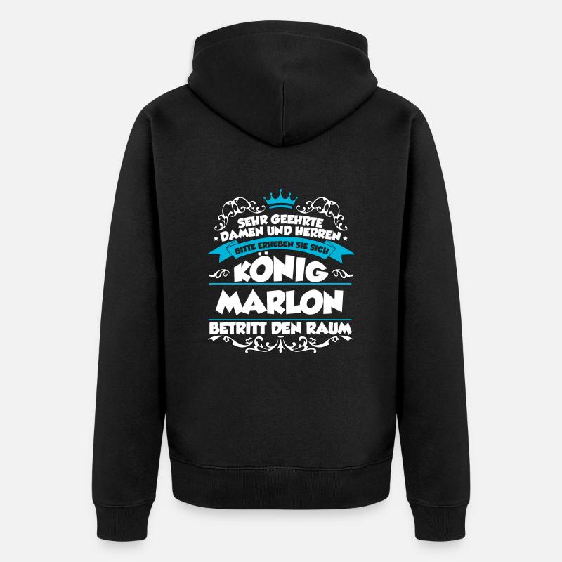 Marlon Name Design - Unisex Premium Bio Zip Hoodie - Schwarz