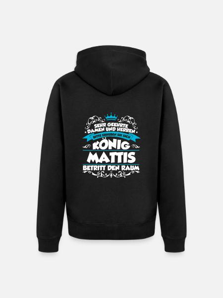 Mattis Name Design - Unisex Premium Bio Zip Hoodie - Schwarz