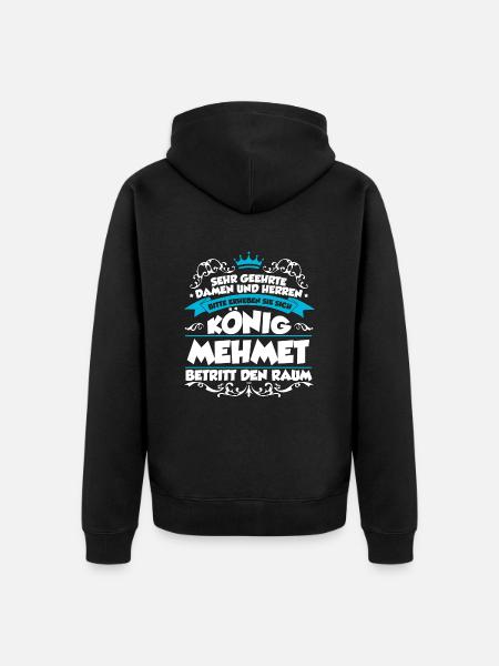 Mehmet Name Design - Unisex Premium Bio Zip Hoodie - Schwarz