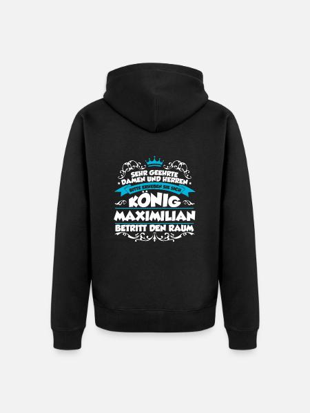 Maximilian Name Design - Unisex Premium Bio Zip Hoodie - Schwarz