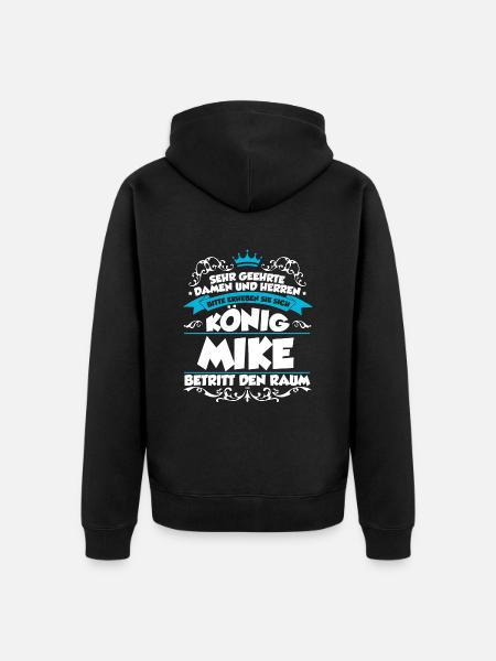 Mike Name Design - Unisex Premium Bio Zip Hoodie - Schwarz