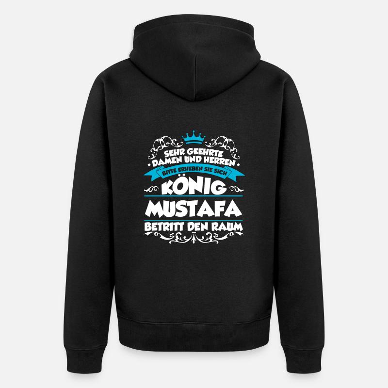 Mustafa Name Design - Unisex Premium Bio Zip Hoodie - Schwarz