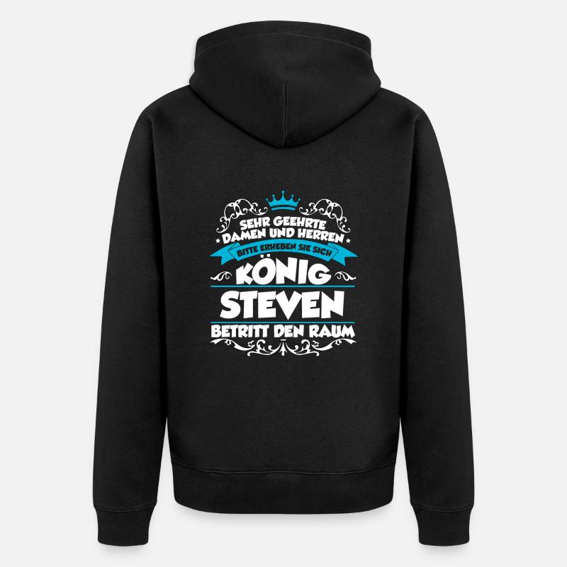 Steven Name Design - Unisex Premium Bio Zip Hoodie - Schwarz