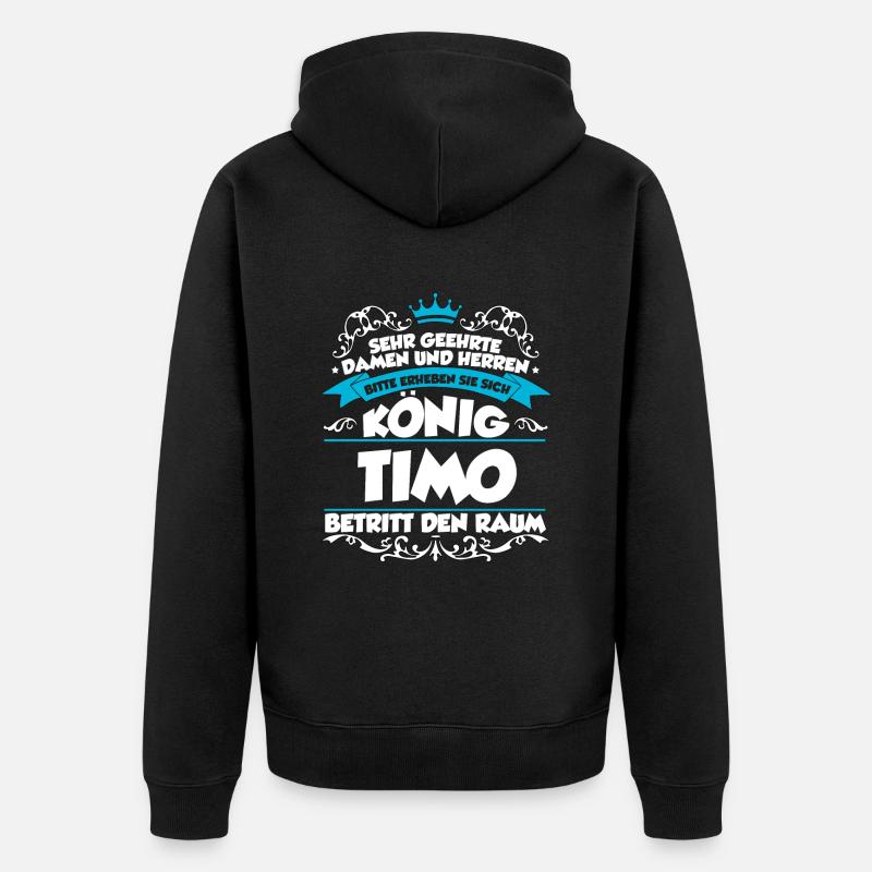 Timo Name Design - Unisex Premium Bio Zip Hoodie - Schwarz