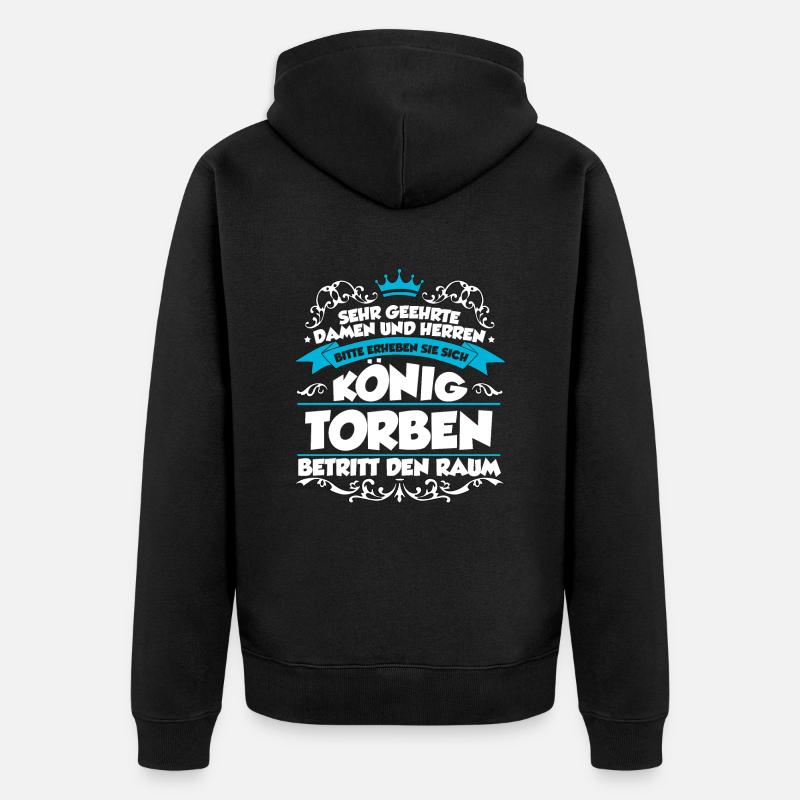 Torben Name Design - Unisex Premium Bio Zip Hoodie - Schwarz