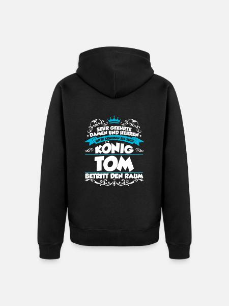 Tom Name Design - Unisex Premium Bio Zip Hoodie - Schwarz