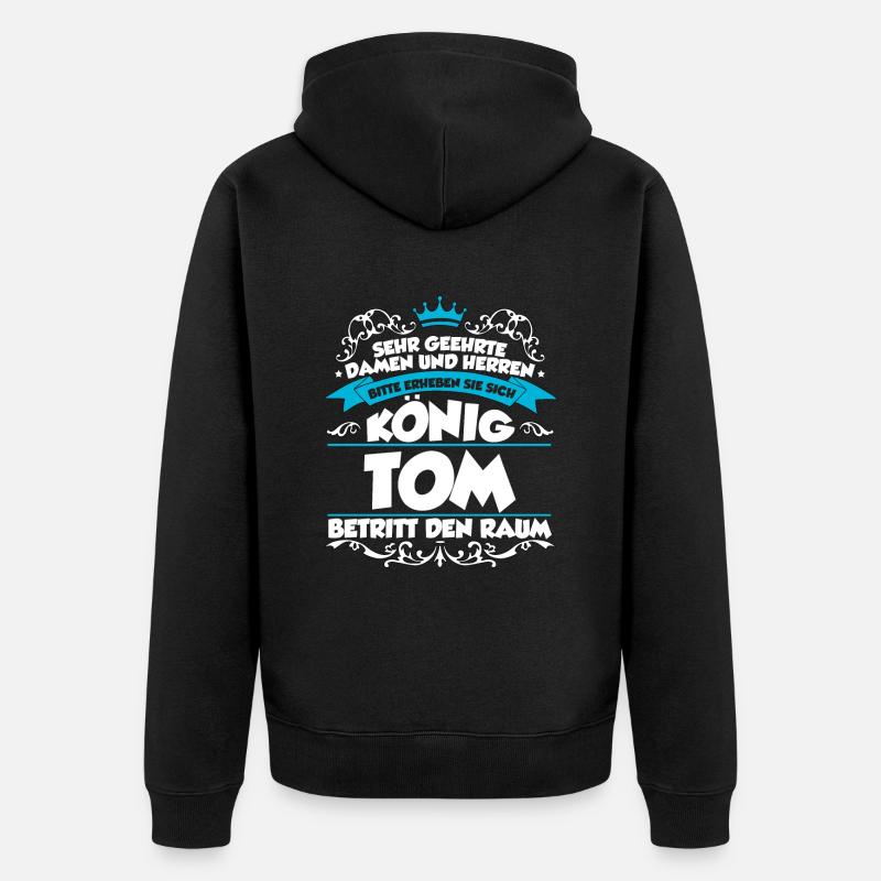 Tom Name Design - Unisex Premium Bio Zip Hoodie - Schwarz