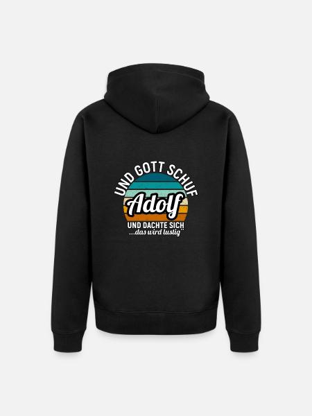Adrian - Unisex Premium Bio Zip Hoodie - Schwarz