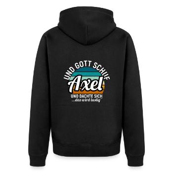 Ben - Unisex Premium Bio Zip Hoodie - Schwarz - Hinten - Nico (187cm)