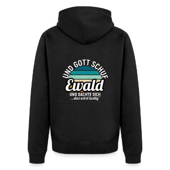 Felix - Unisex Premium Bio Zip Hoodie - Schwarz - Hinten - Nico (187cm)