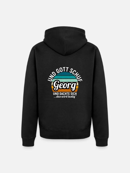 Georg - Unisex Premium Bio Zip Hoodie - Schwarz