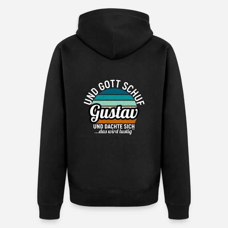 Gustav - Unisex Premium Bio Zip Hoodie - Schwarz