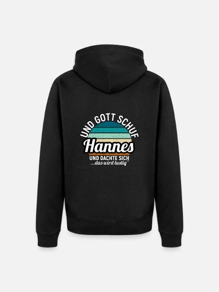 Hannes - Unisex Premium Bio Zip Hoodie - Schwarz