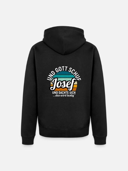 Josef - Unisex Premium Bio Zip Hoodie - Schwarz